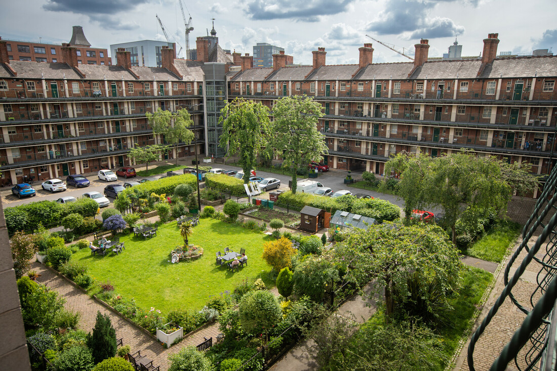 A sunny day on a lovely estate in Manchester