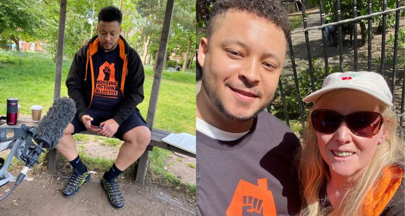 Housing Action Collective's Petey in behind the scenes photos